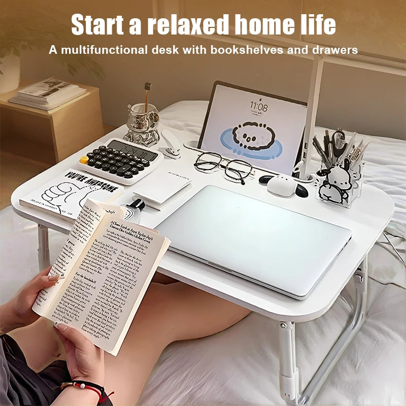 Multi-functional Folding Desk Laptop Table Space-Saving Bay Window Desk