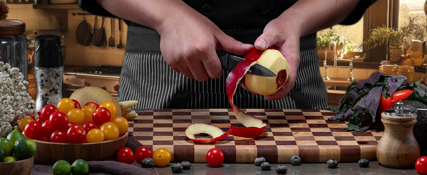 15PCS Knife Set with Sharpener Block German Stainless Steel Dishwasher Safe