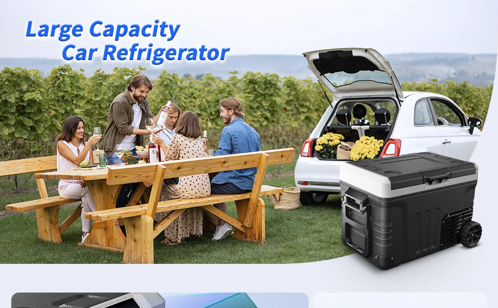Ljustra 35L Car Refrigerator Portable Electric Cooler Freezer 12V 24V