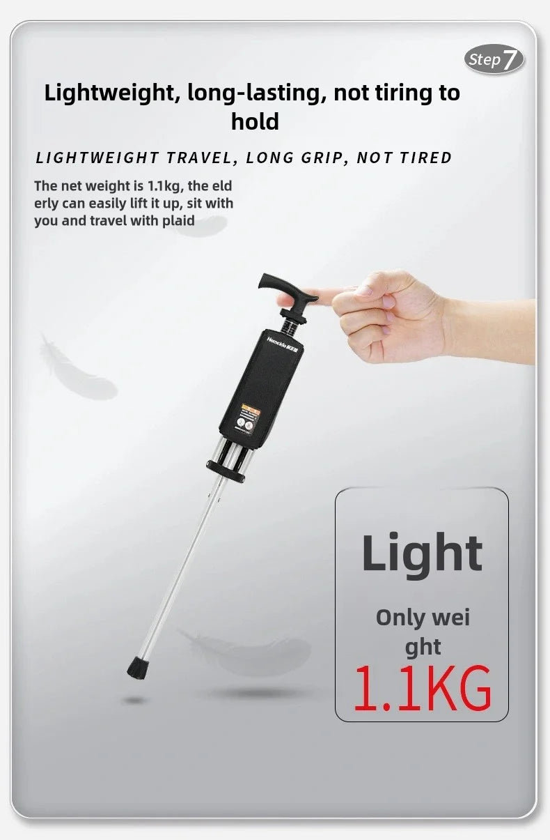 Portable Folding Cane Chair 2-in-1 Outdoor Travel Seat Lightweight