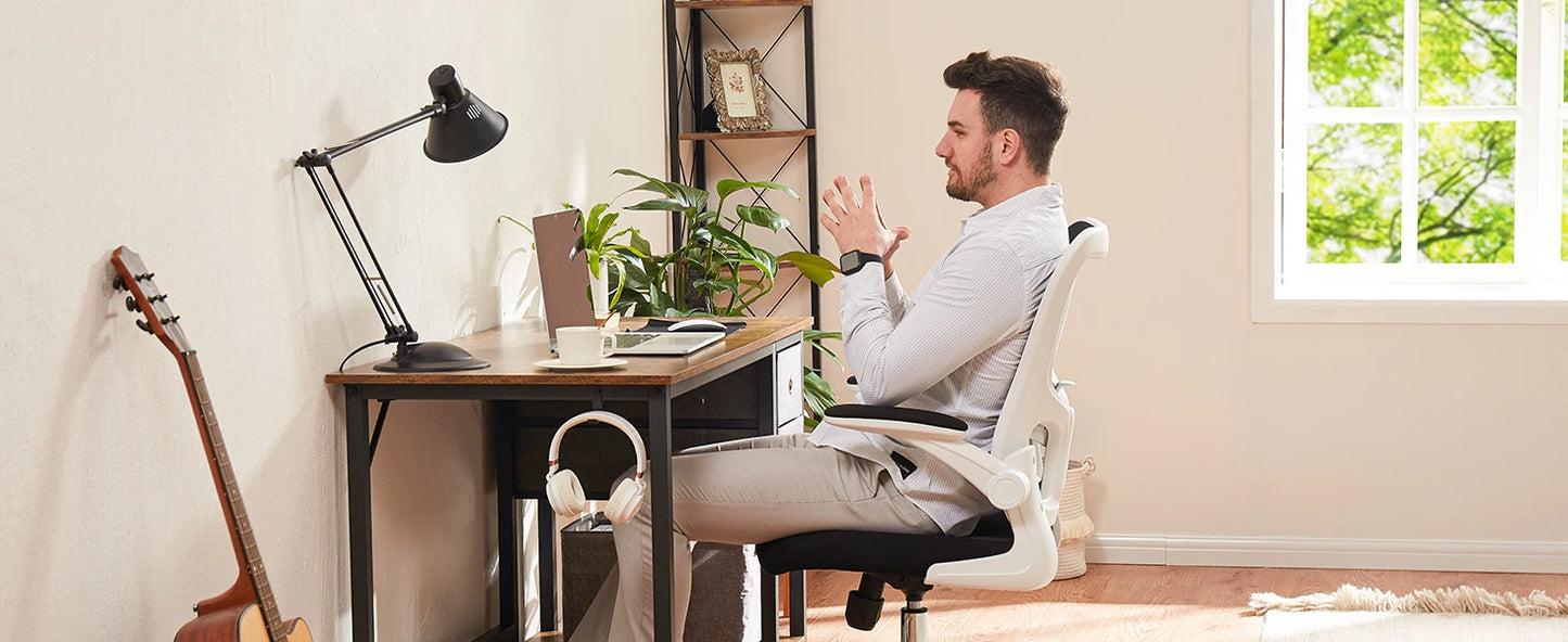 Ljustra 55 Inch Computer Desk With Drawers Home Office Writing Desk