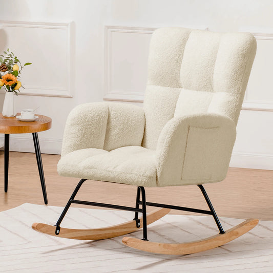 Ljustra Nursery Rocking Chair Teddy Glider Modern High Back Armchair