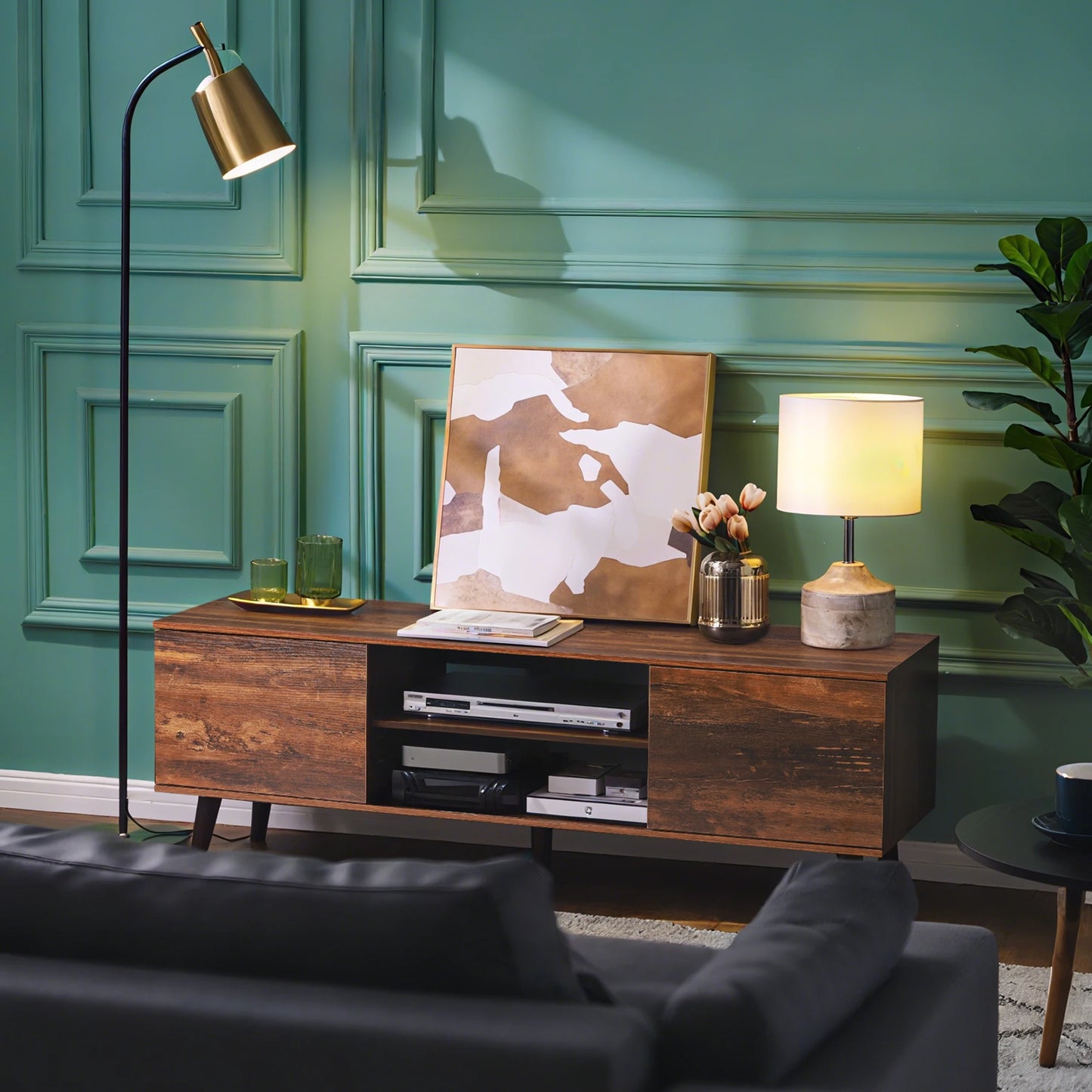 Ljustra Mid Century Modern TV Stand Entertainment Center for Living Room