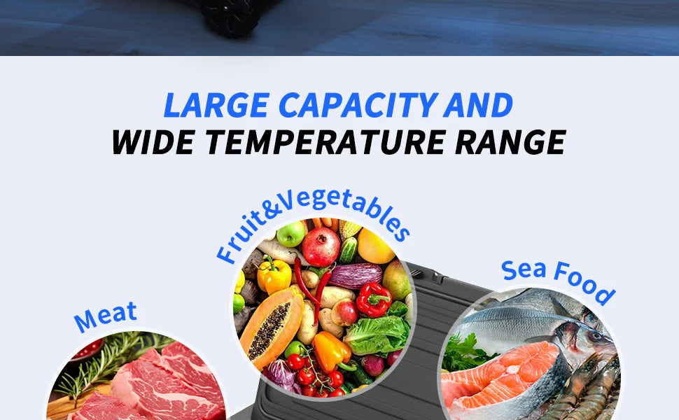 Ljustra 35L Car Refrigerator Portable Electric Cooler Freezer 12V 24V