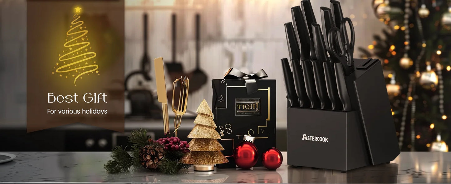 Ljustra Astercook Kitchen Knife Set 15 Pieces with Built-in Sharpener