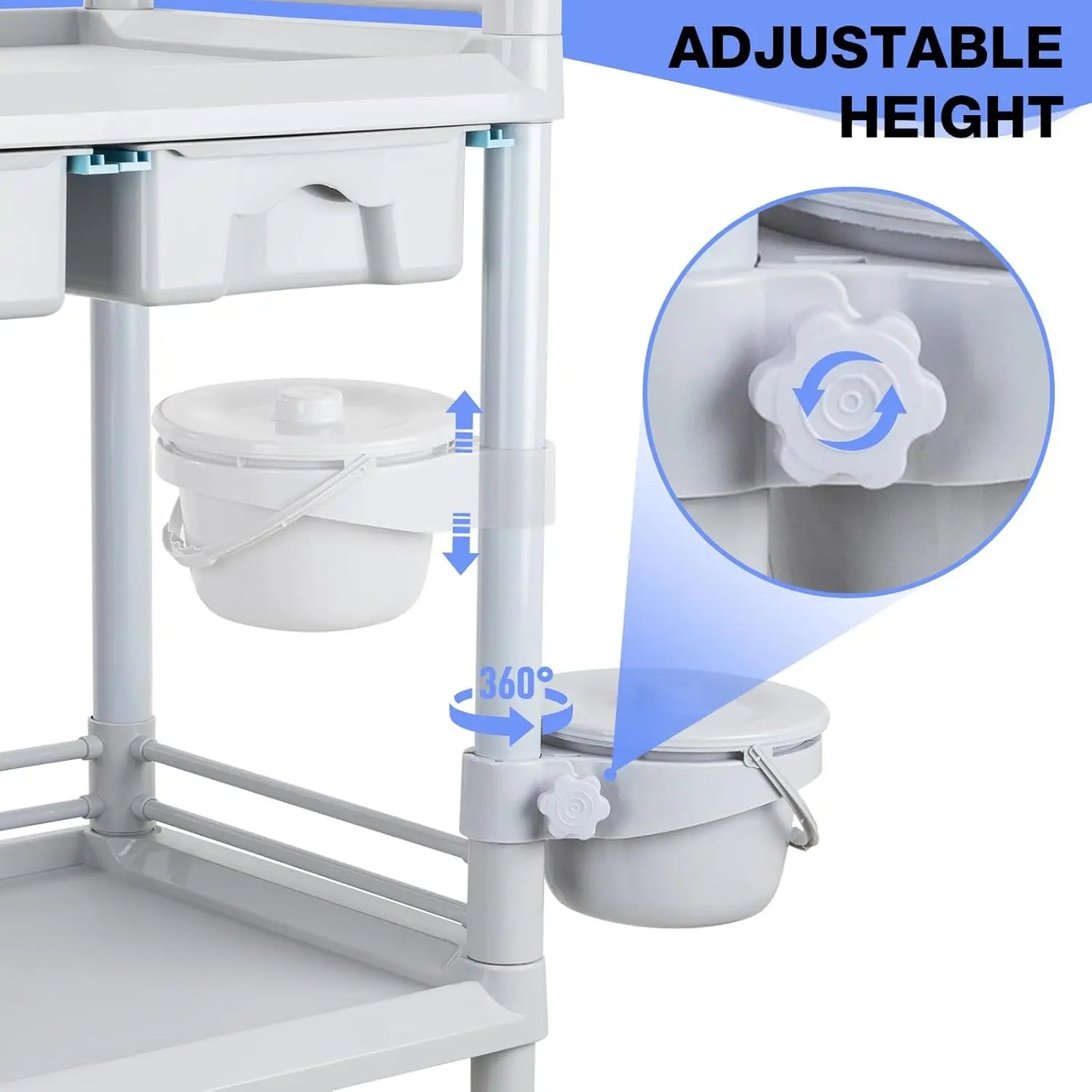 Mobile Trolley Cart with Wheels 330lbs Capacity Rolling Storage Utility