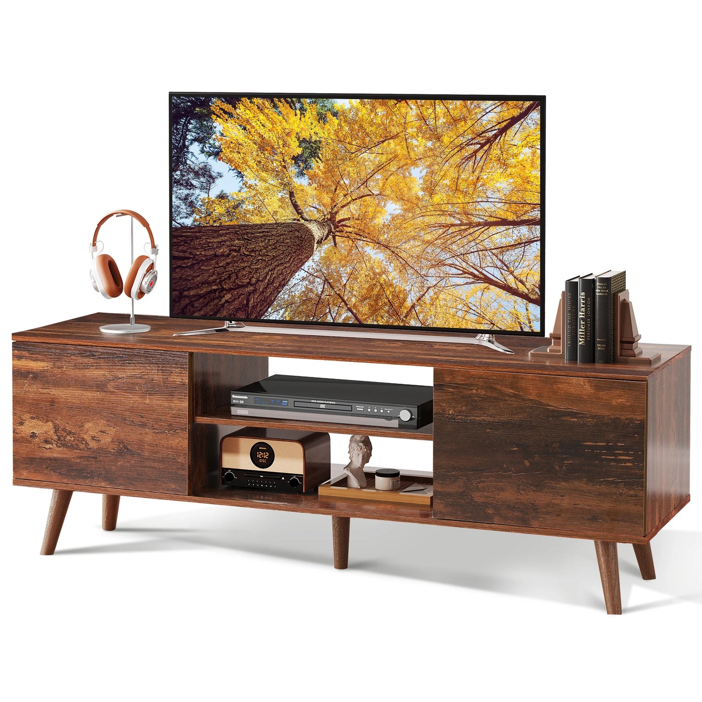 Ljustra Mid Century Modern TV Stand Entertainment Center for Living Room