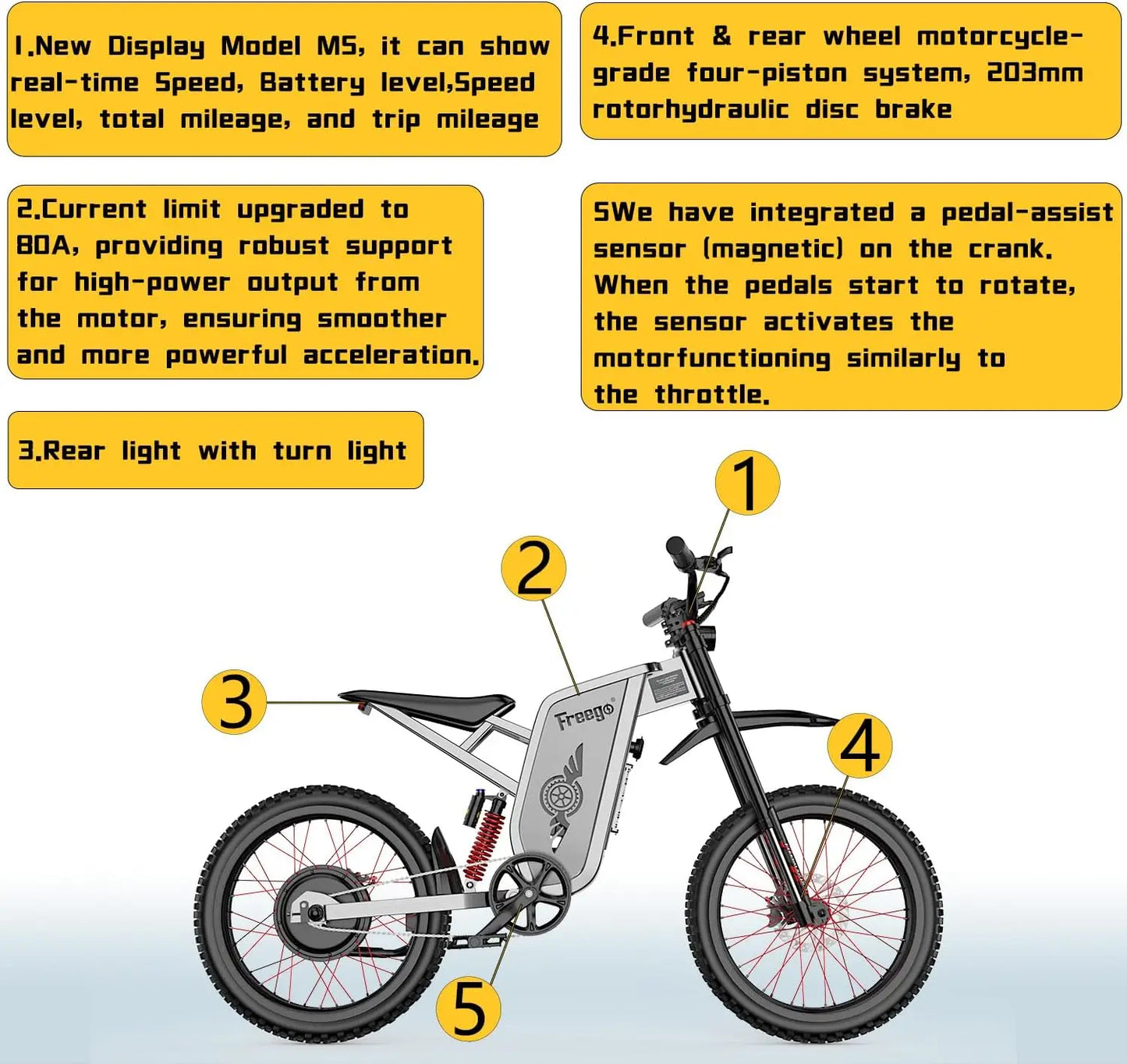 Ljustra FREEGO X2 Pro Electric Motorcycle 6000W 85Km/h Adult Off Road