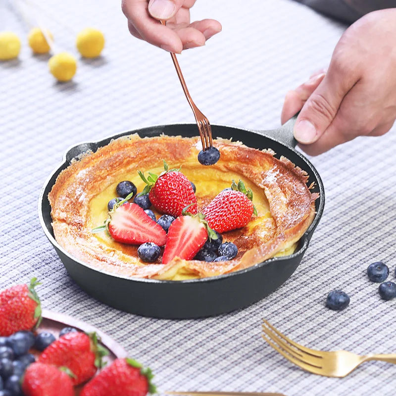 3 Piece Cast Iron Skillet Set Uncoated Frying Pans for All Stovetops