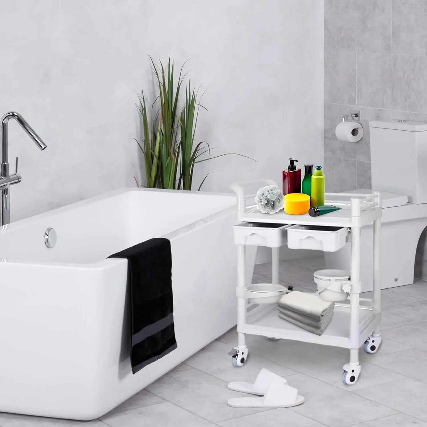 Mobile Trolley Cart with Wheels 330lbs Capacity Rolling Storage Utility