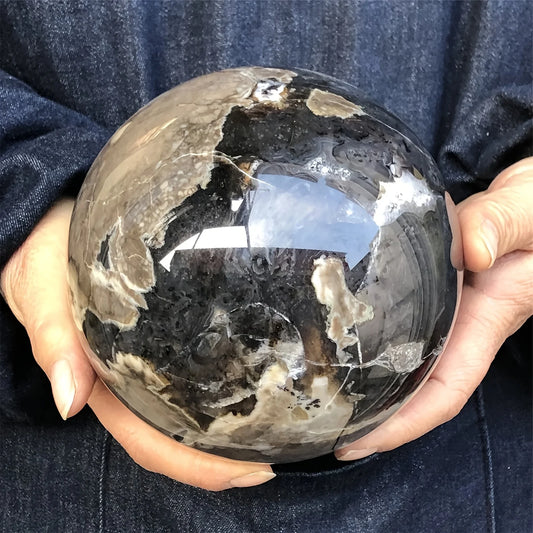 Natural Volcanic Agate Sphere UV Reactive Crystal Ball Home Decor Gift