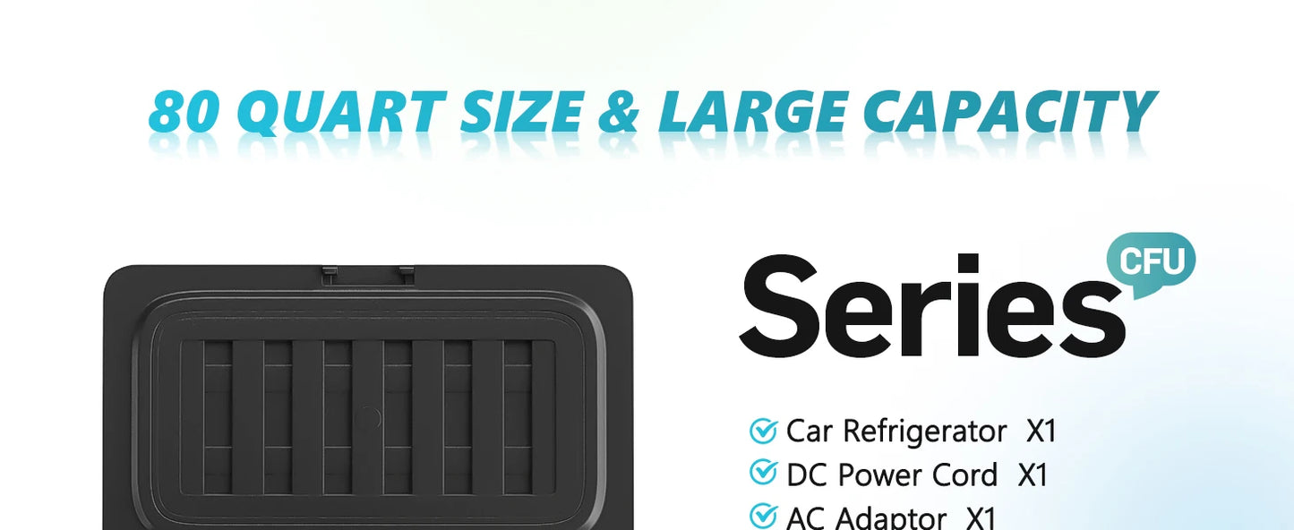 Ljustra 75L Portable Car Refrigerator Compressor Cooler for Camping Fishing