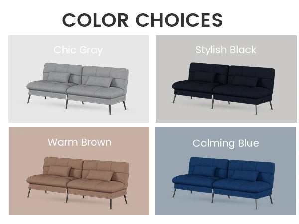 Ljustra Convertible Futon Sofa Bed Modern Adjustable Backrest Living Room