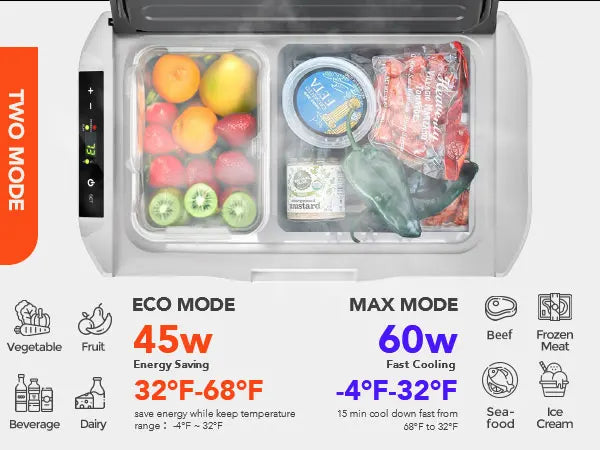 Portable Dual Zone Car Refrigerator 20L 30L Mini Fridge Cooler