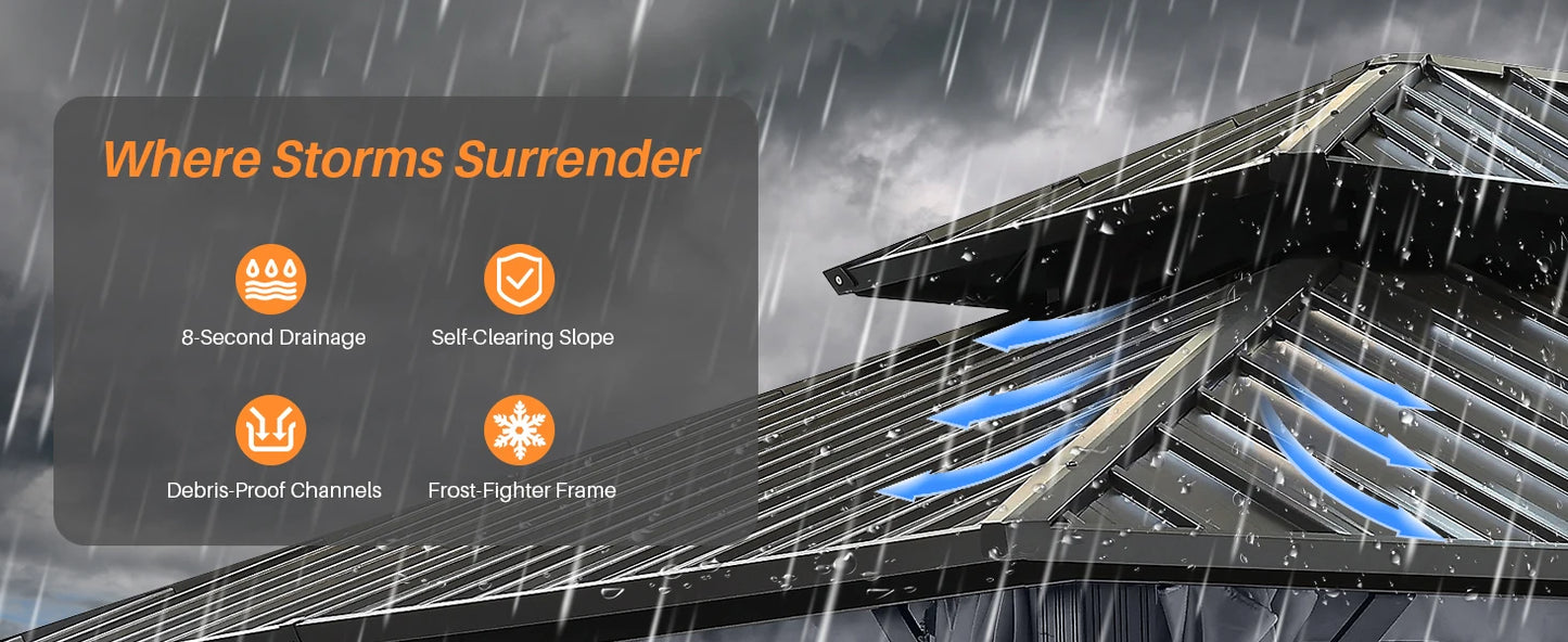 Ljustra 12x16 Outdoor Hardtop Gazebo Aluminum Frame with Netting Curtains