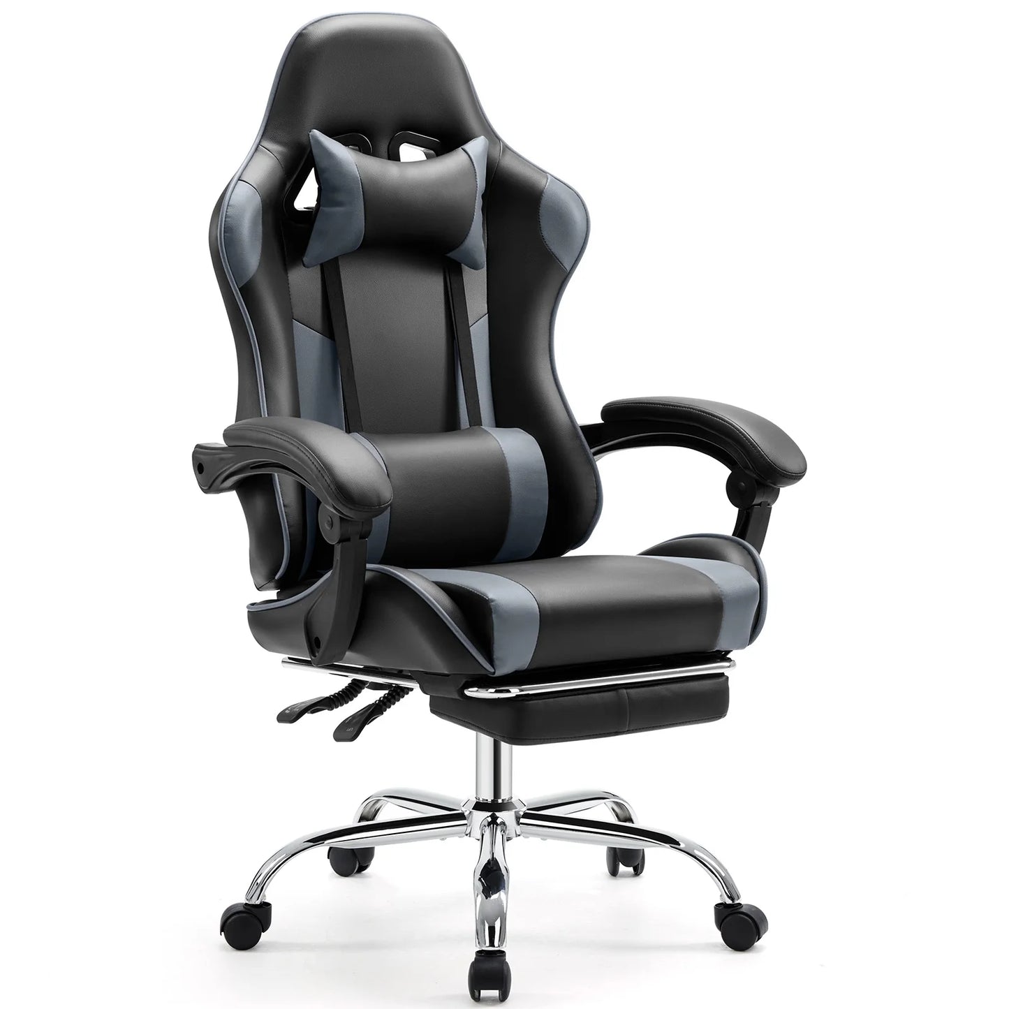 Ljustra Ergonomic Gaming Chair Adjustable Swivel PU Leather Headrest Support