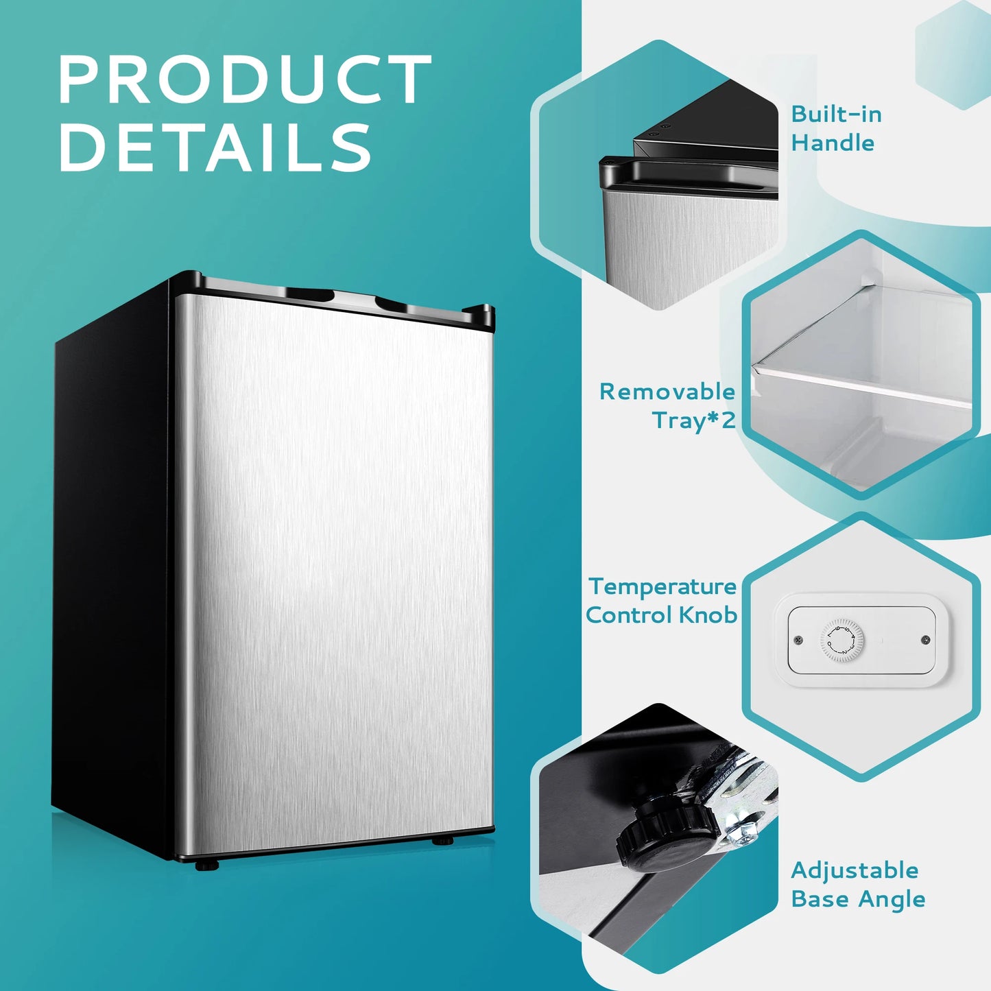 SIMZLIFE Compact Mini Freezer 3.0 Cubic Feet Reversible Door Home Office