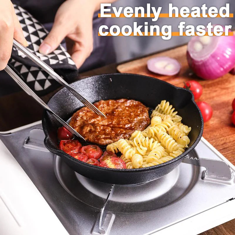 3 Piece Cast Iron Skillet Set Uncoated Frying Pans for All Stovetops