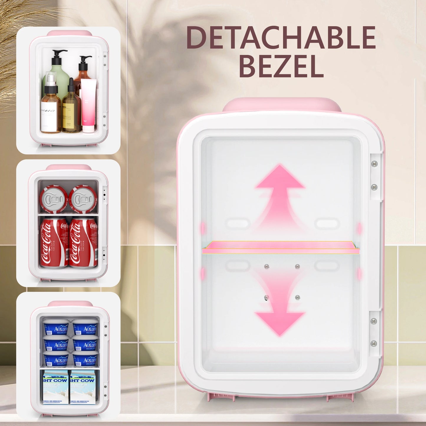 Ljustra 4L Mini Fridge with Freezer Compact Refrigerator for Car Office