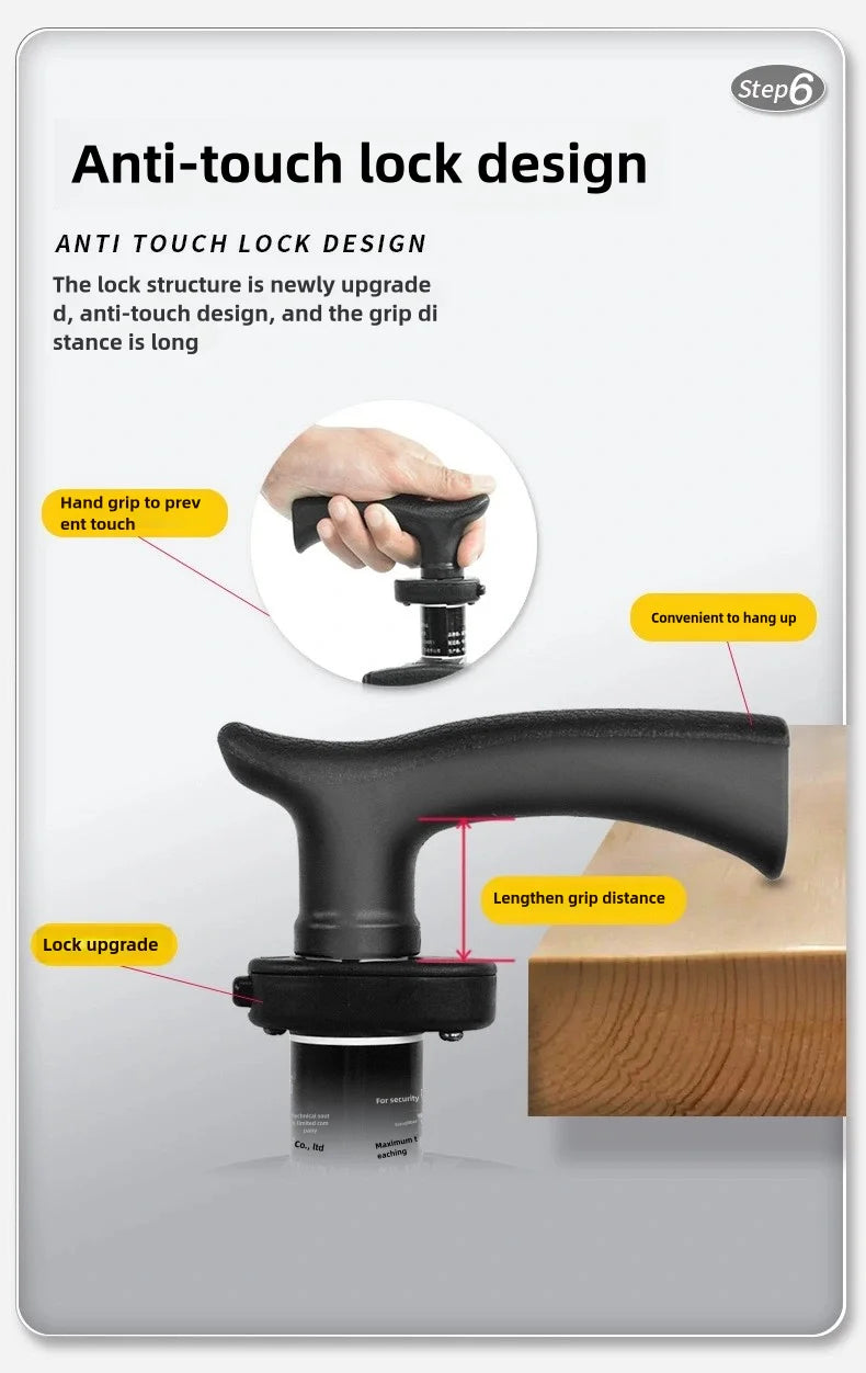 Portable Folding Cane Chair 2-in-1 Outdoor Travel Seat Lightweight