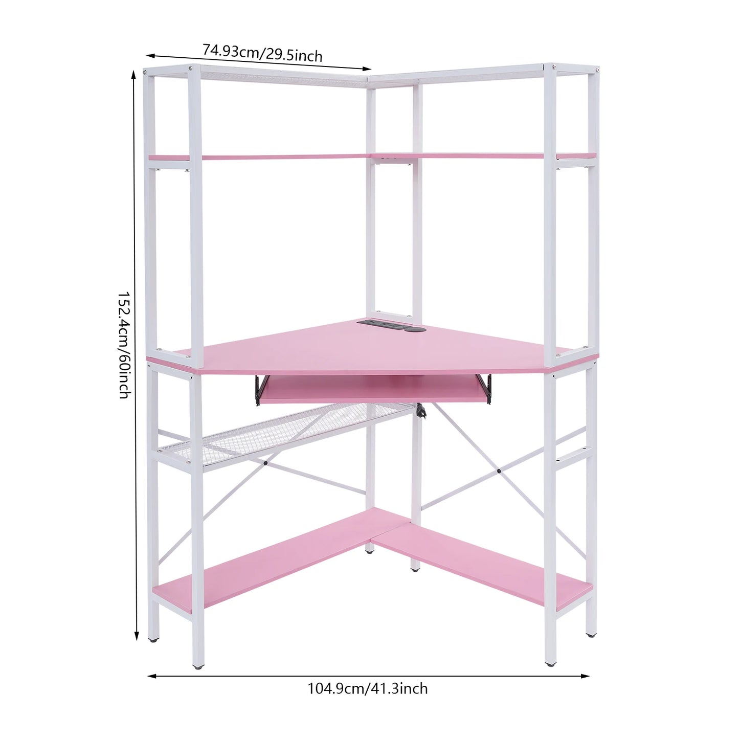 Pink Corner Desk Small Space Corner Computer Desk Modern Home Office