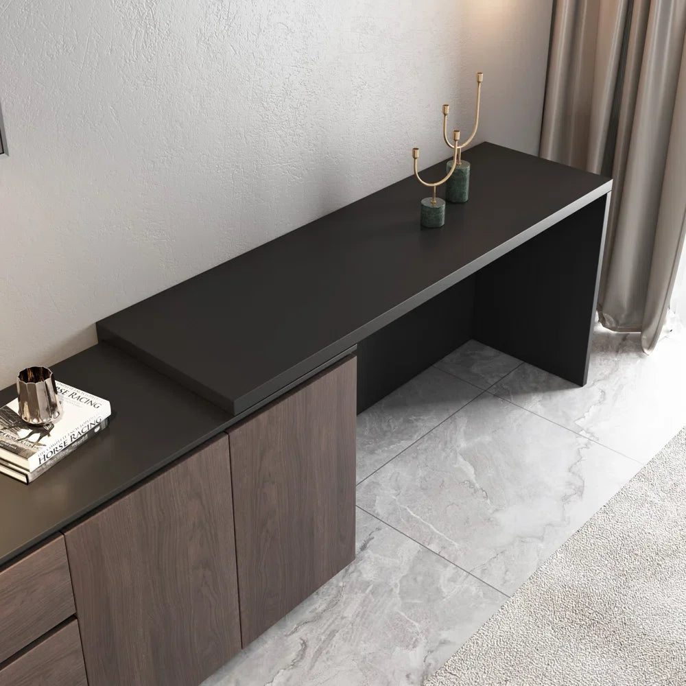 Multifunctional Expandable Desk with Drawers Modern Office Furniture