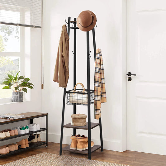 Ljustra Freestanding Coat Rack Stand with 8 Hooks for Living Room
