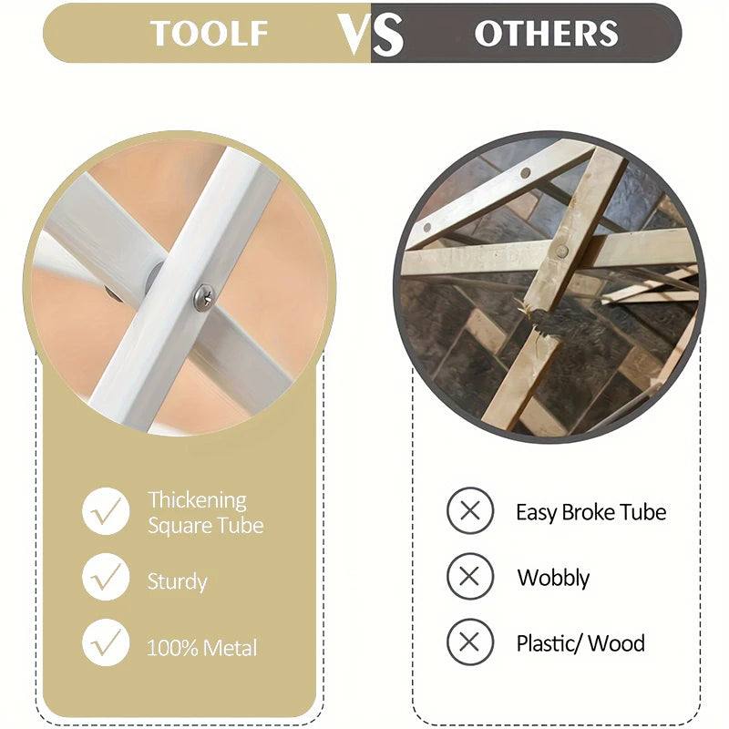 Foldable Floor-Standing Drying Rack Extendable Retractable Three Layers