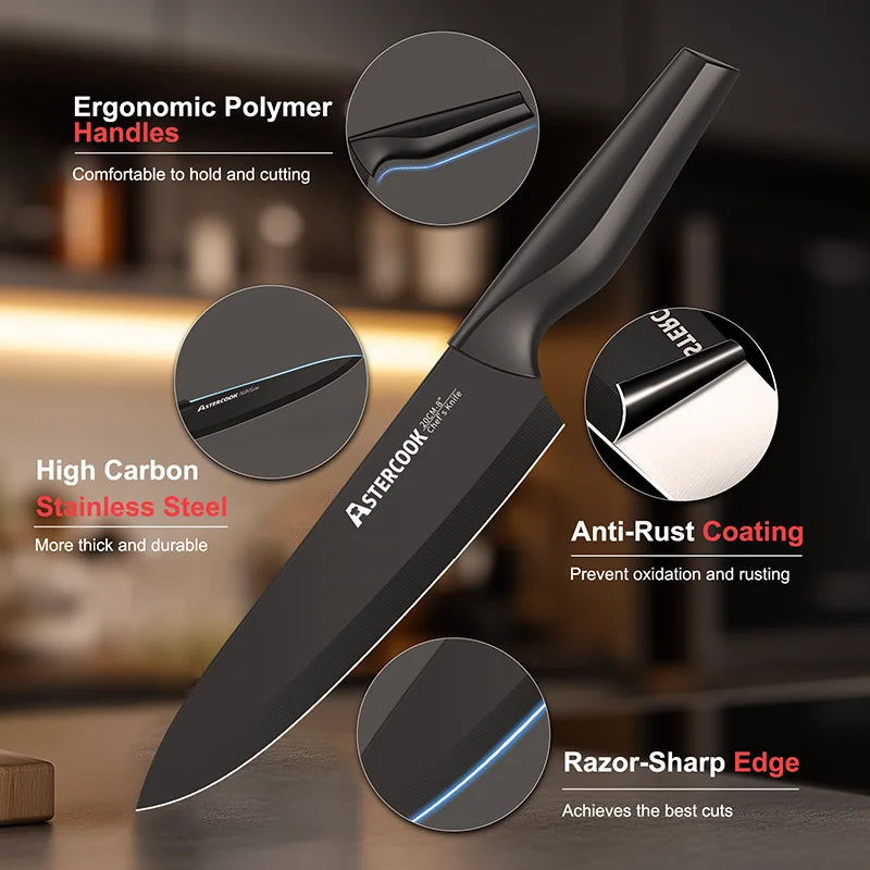 Ljustra Astercook Kitchen Knife Set 15 Pieces with Built-in Sharpener