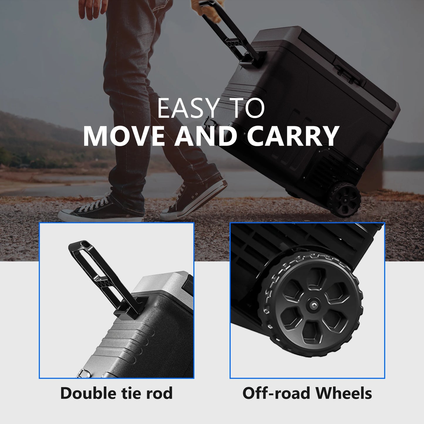 SIMZLIFE 50L Car Refrigerator Portable Freezer Electric Cooler 12V 24V