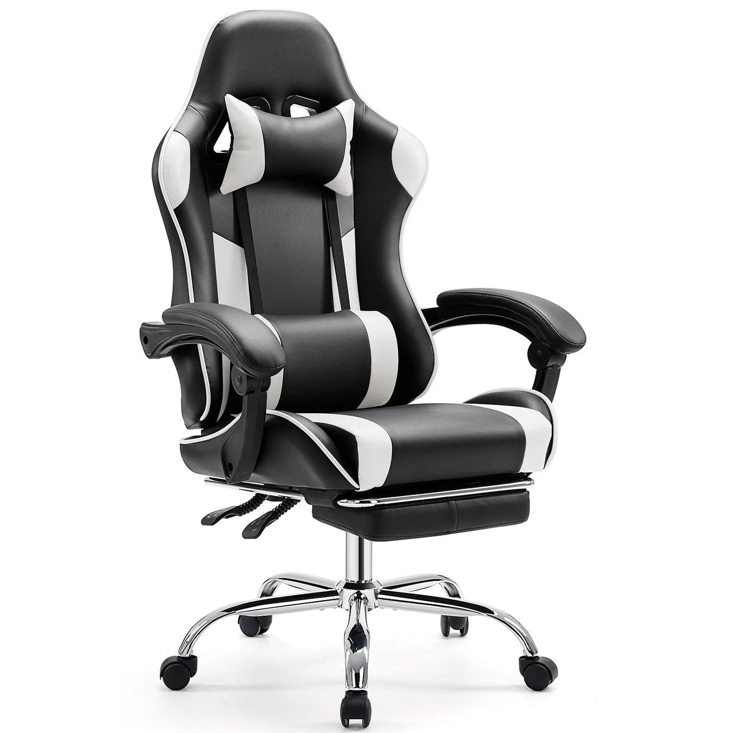 Ljustra Ergonomic Gaming Chair Adjustable Swivel PU Leather Headrest Support