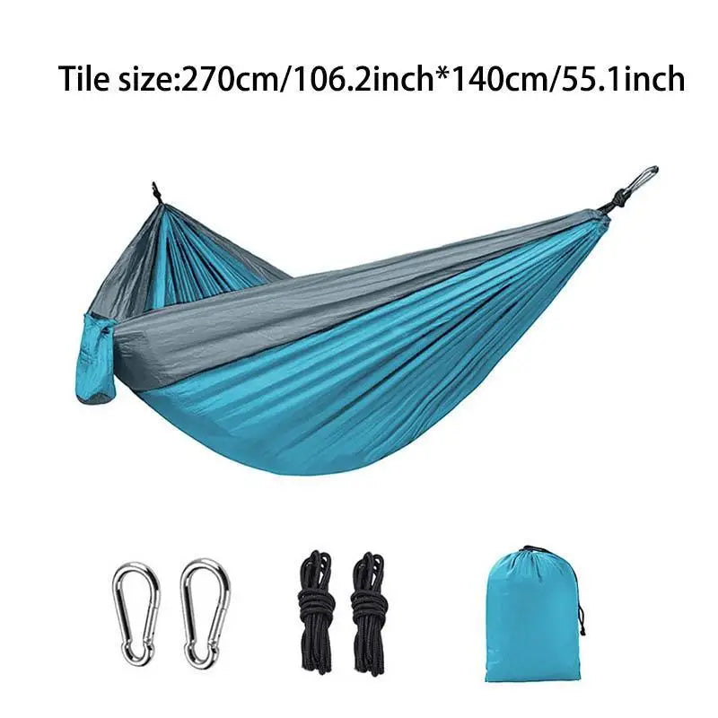 Ultralight Portable Hammock with Steel Clips & Tree Straps for Outdoors