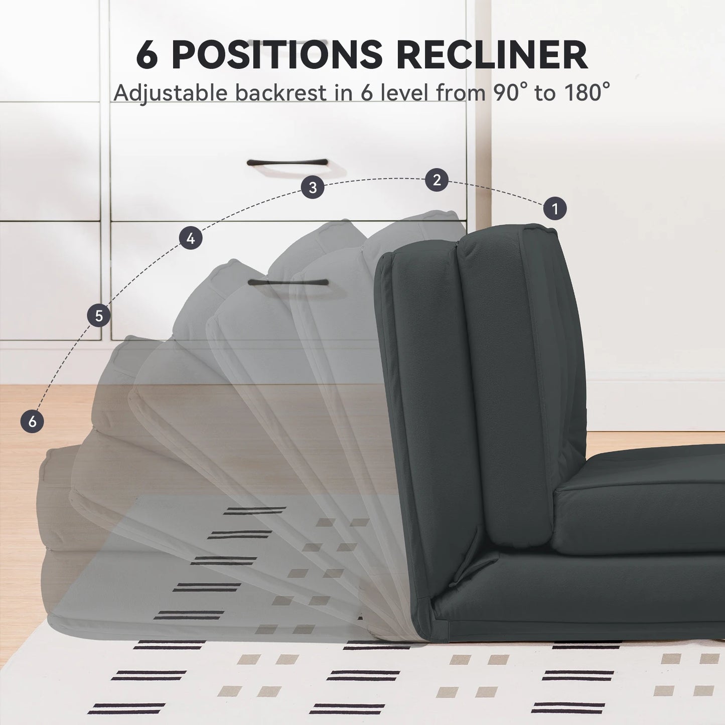 Ljustra Convertible Folding Sofa Bed Sleeper Chair Modern Living Room