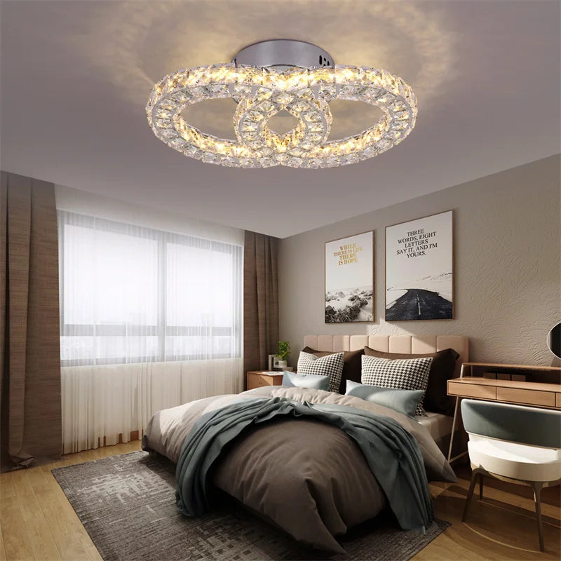K9 Crystal LED Ceiling Light Modern Chandelier Indoor Lighting Fixture