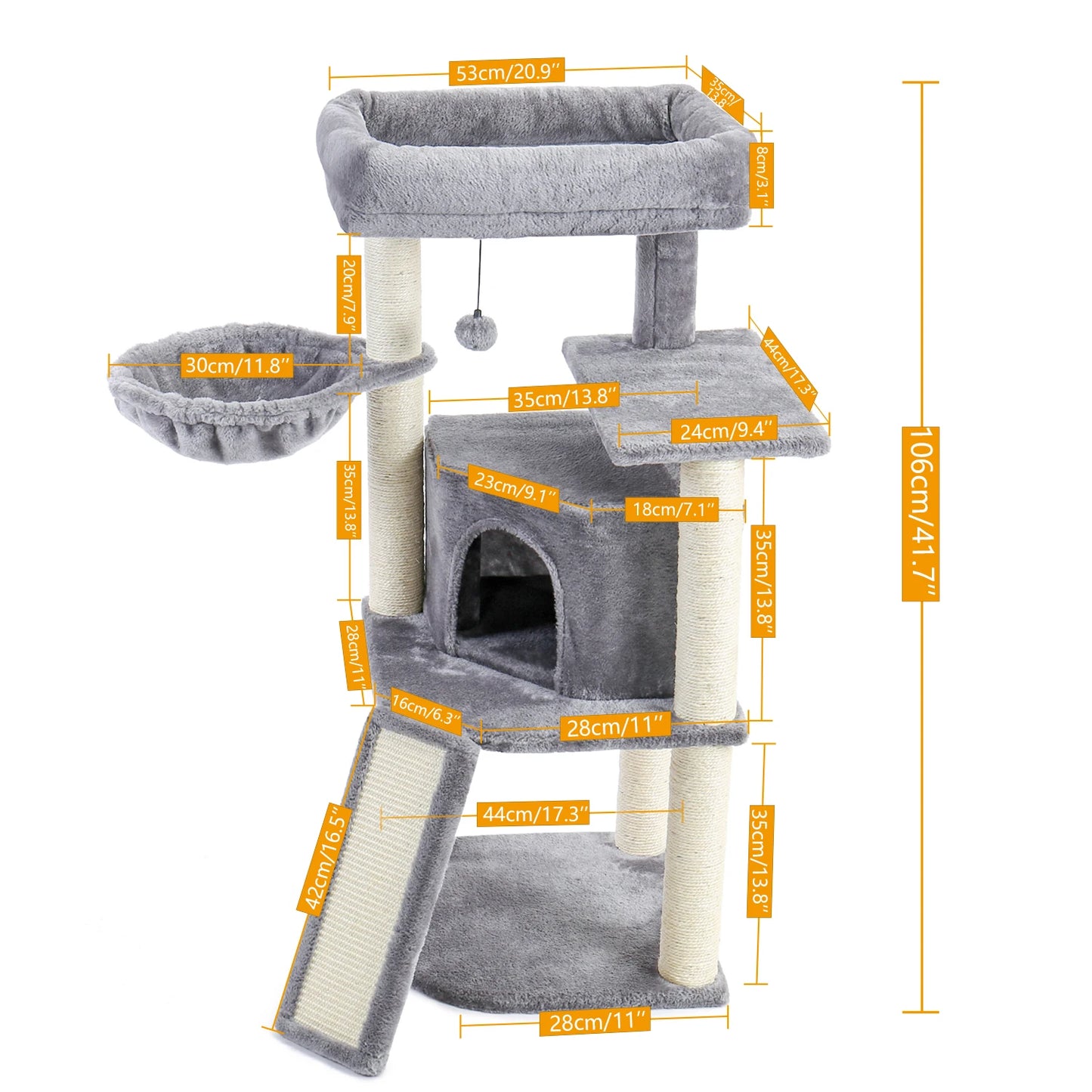 Luxury Cat Climbing Frame Multi-Layer Scratching Post Playground