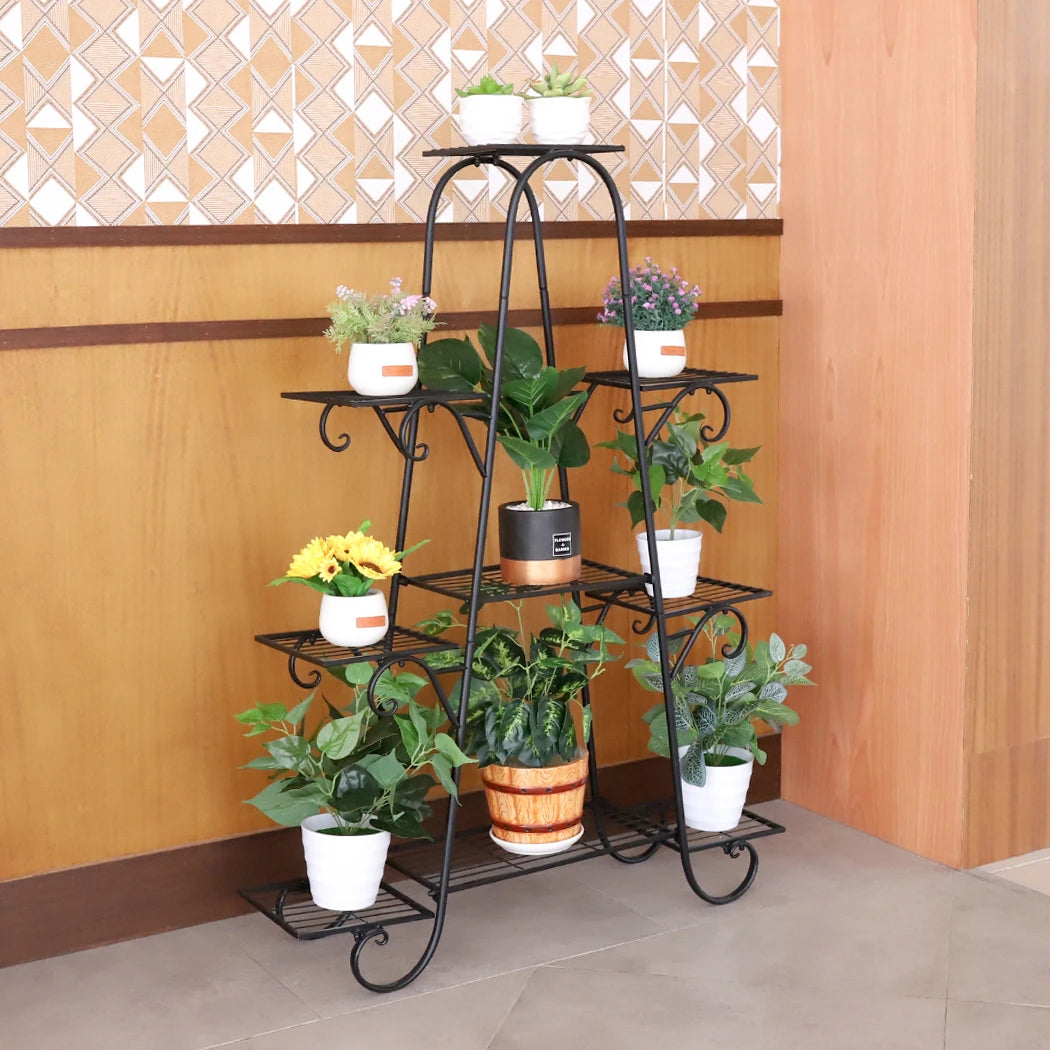 9 Tier Metal Plant Stand Indoor Outdoor Flower Shelf Display Rack