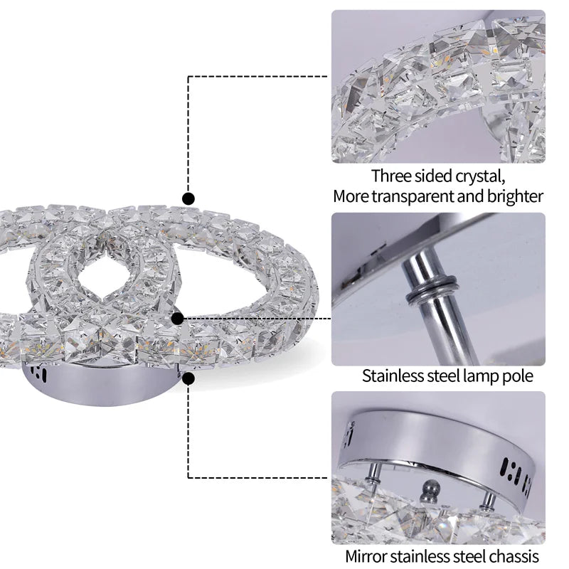 K9 Crystal LED Ceiling Light Modern Chandelier Indoor Lighting Fixture