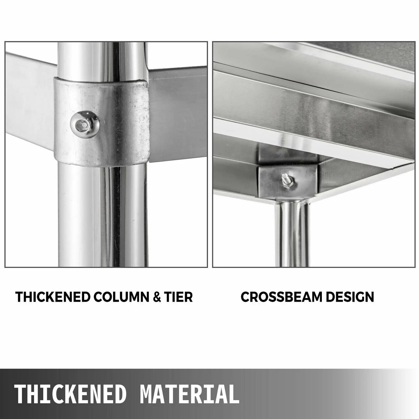 Ljustra 4-Tier Stainless Steel Storage Rack for Kitchen Garage Warehouse