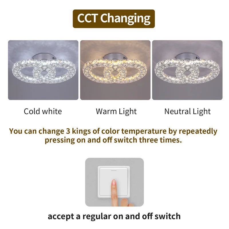 K9 Crystal LED Ceiling Light Modern Chandelier Indoor Lighting Fixture