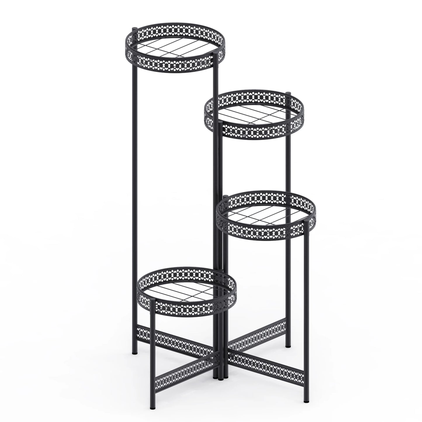 3 Tier Metal Plant Stand Indoor Foldable Flower Pot Holder Display Rack