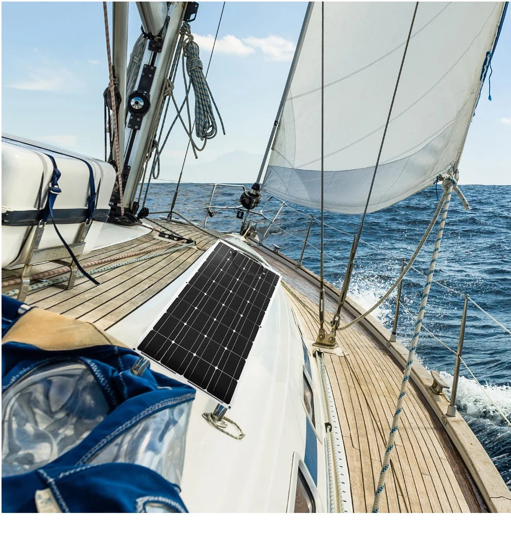 Ljustra 18V 100W Flexible Solar Panel Waterproof Monocrystalline Camping RV