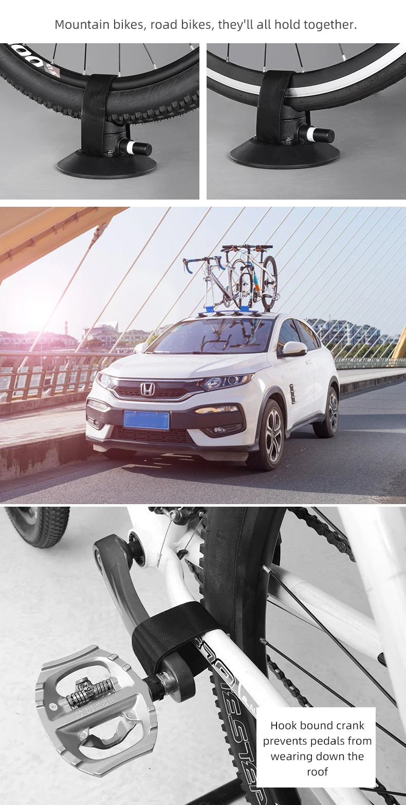 Ljustra Bicycle Car Rack Carrier Suction Cup Quick Install Roof Top Rack