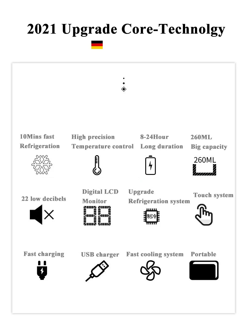Mini Portable Insulin Refrigerator Cooler For Serum Capsules Battery 10200mAh