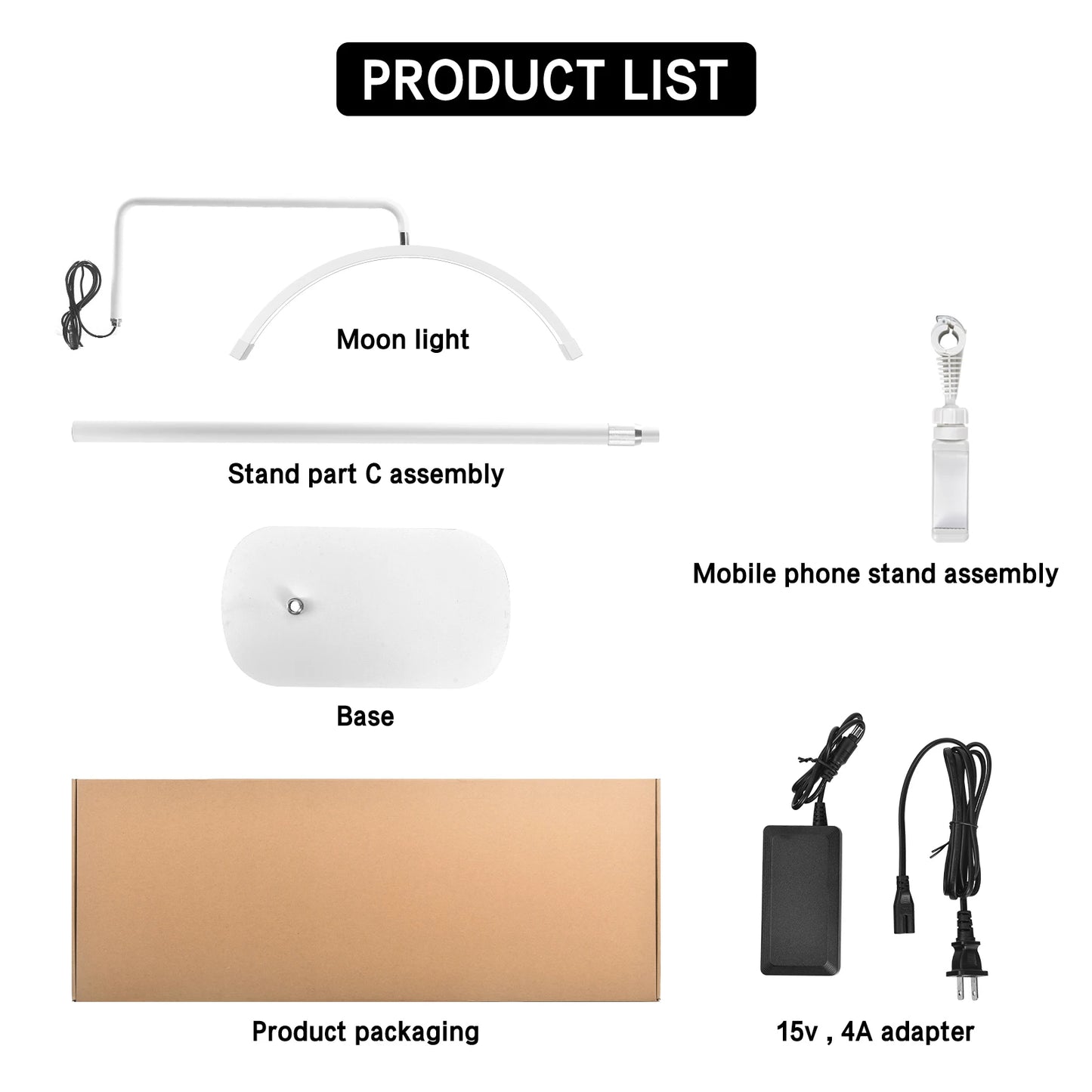 Fosoto Half-moon LED Video Light for Beauty Salon Tattoo Eyelash Work