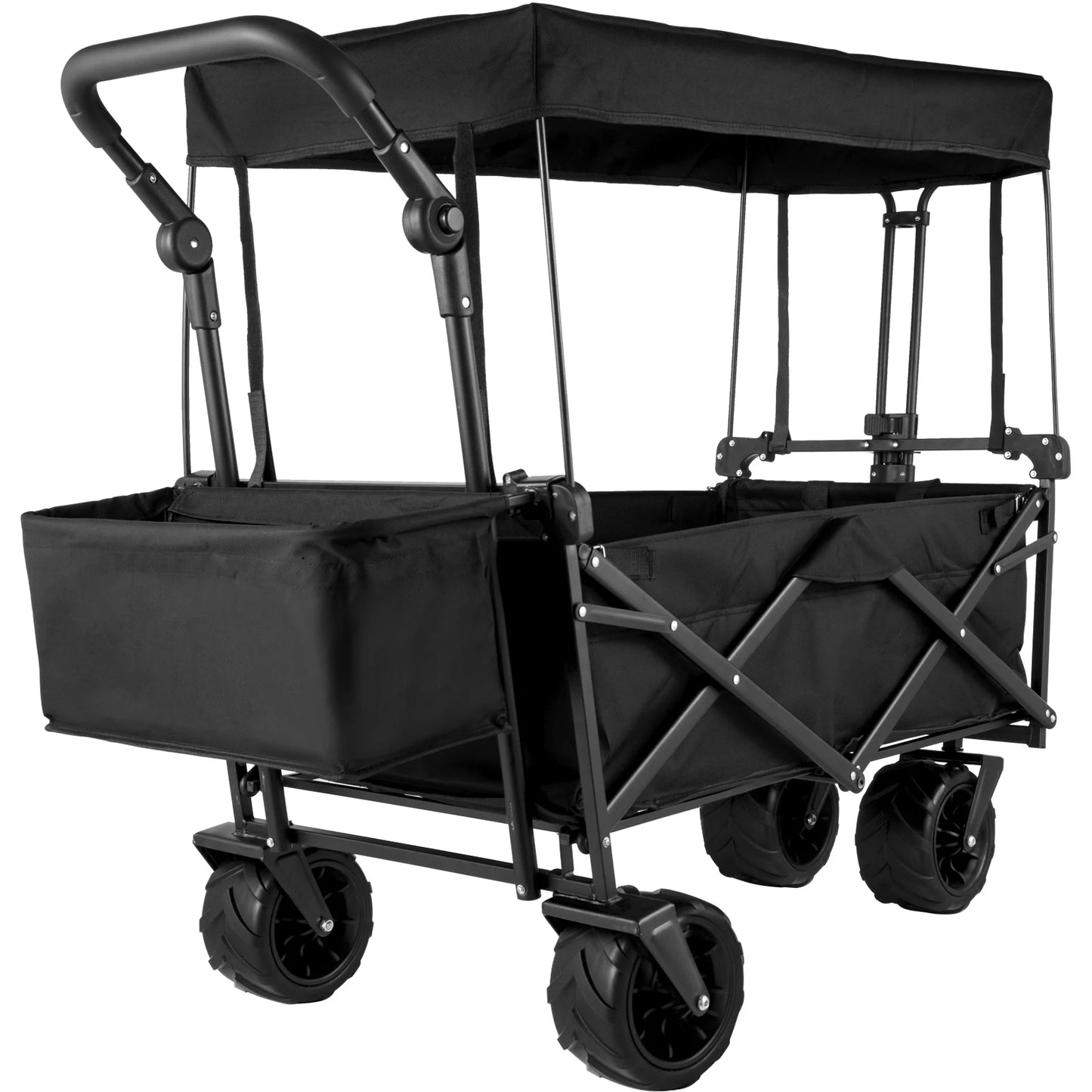 Ljustra Folding Wagon Cart Collapsible All-Terrain Beach Utility Cart