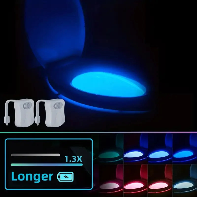4 Piece Toilet Bowl Night Light Motion Sensor LED Gadget Bathroom Decor