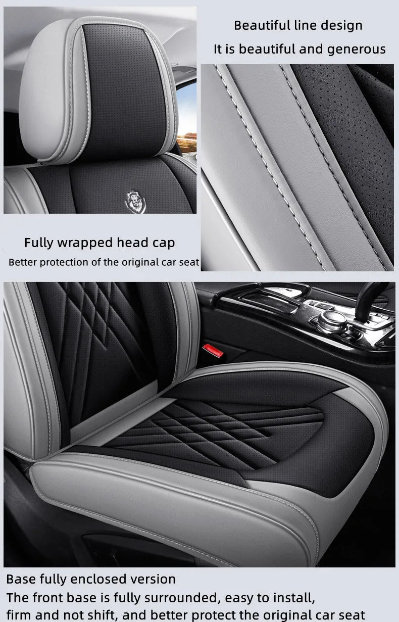 Universal 5-Seats PU Leather Car Seat Cover Full Set Waterproof for BMW