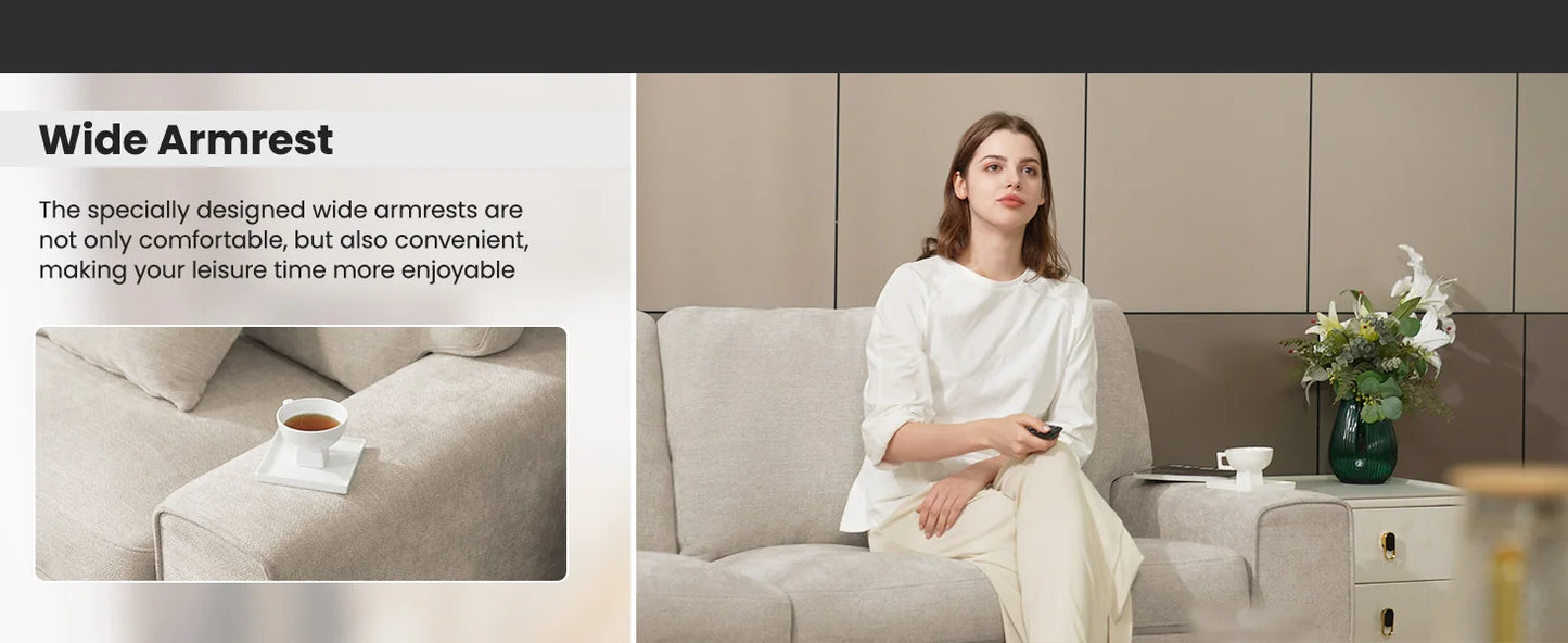 Modern Loveseat Sofa Chenille Recliner Removable Cover Spring Cushions