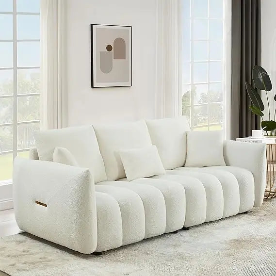 82 Inch Modern Teddy Cloud Sofa Comfy Oversized Loveseat Couch