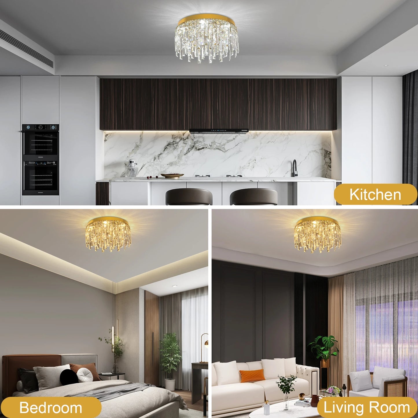 Luxury Crystal Ceiling Lamp Modern Chandelier Nordic Home Decor LED